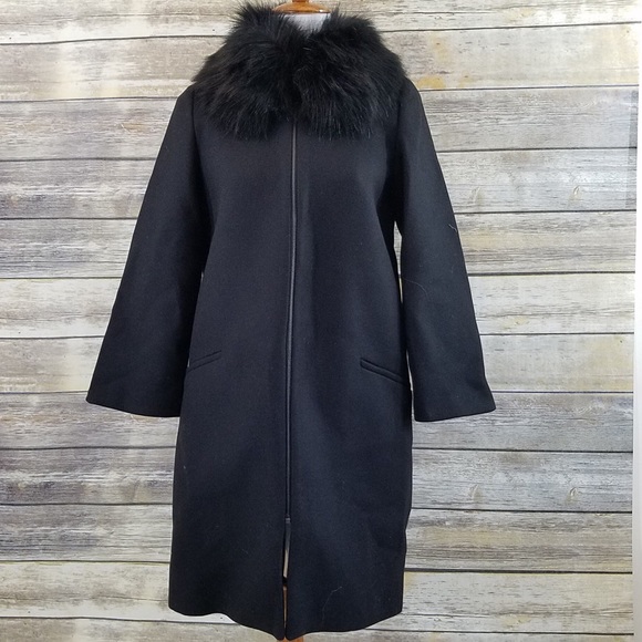 Zara Jackets & Coats Nwt Zara Wool Cape Coat With Faux Fur Collar